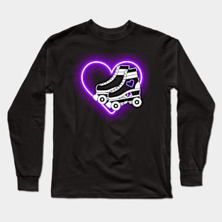 Neon Heart Skates Purple Long Sleeve T-Shirt